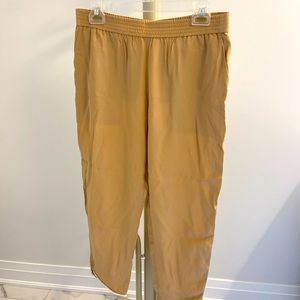 Club Monaco tan 100% silk pants in size 6.